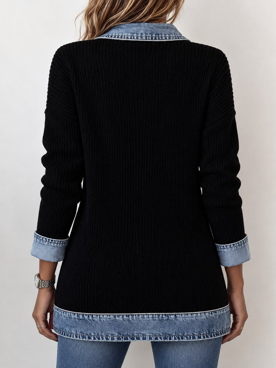 Polyester 100% Care instructions: Hand wash cold cardigan in Black with relaxed silhouette