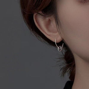 earrings in Silver with heart-shaped and mini