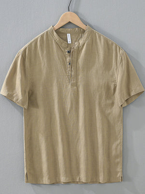 White Men's Plus Size Casual Short Sleeve Shirt