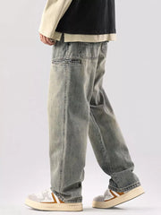 Men S Vintage Wash Relaxed Fit Jeans in Black