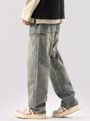 Men S Vintage Wash Relaxed Fit Jeans in Black