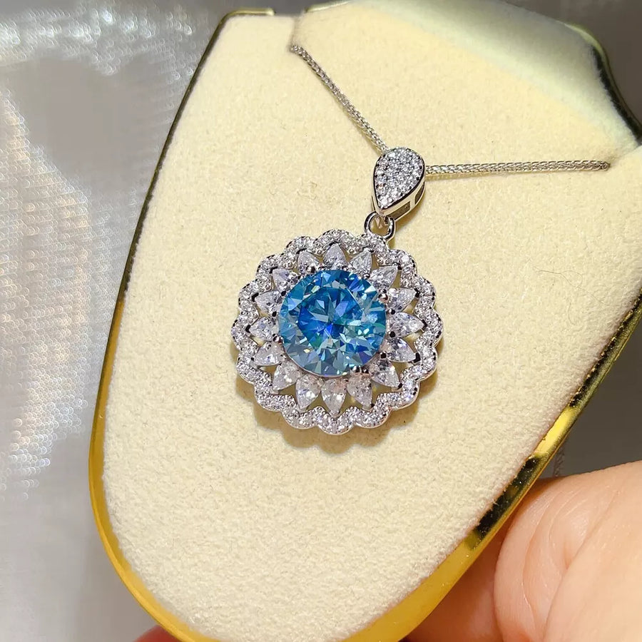 5 Carat 925 Sterling Silver Moissanite Pendant Necklace option 3
