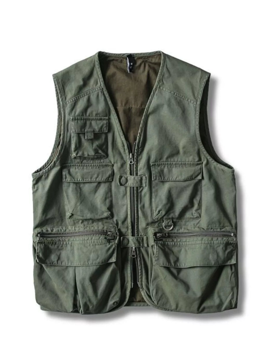 Men's Multi-pocket Cargo Vest in Black