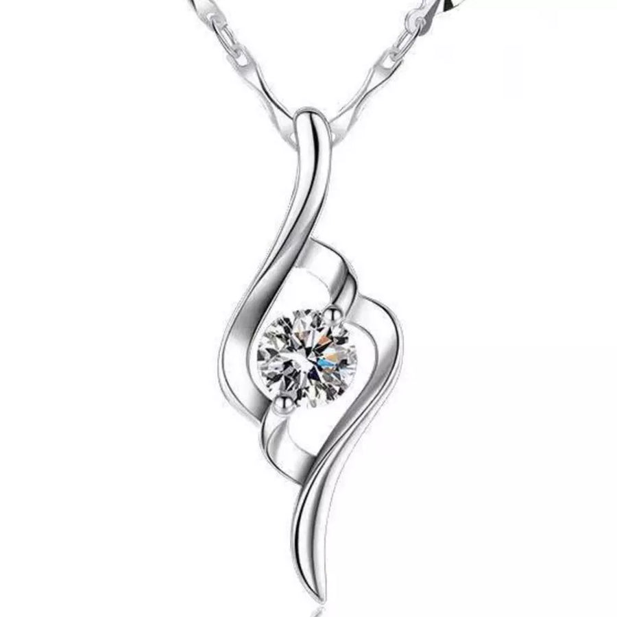 1 Carat 925 Sterling Silver Necklace in silver with pendant