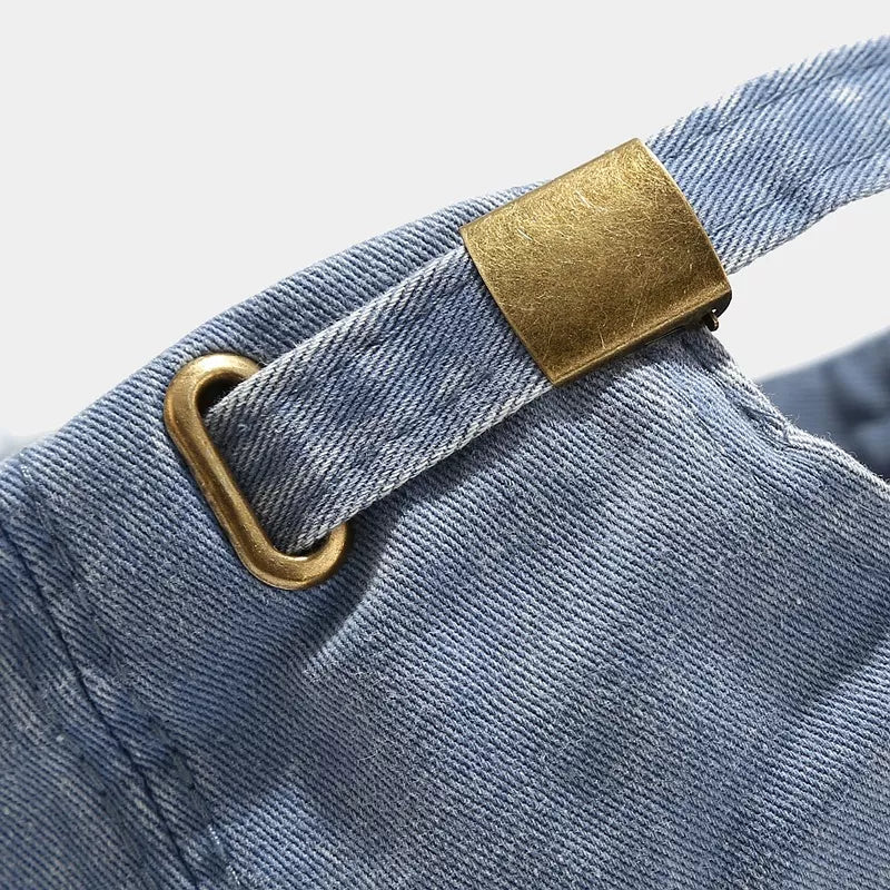 Denim Blue fitted cap with not applicable