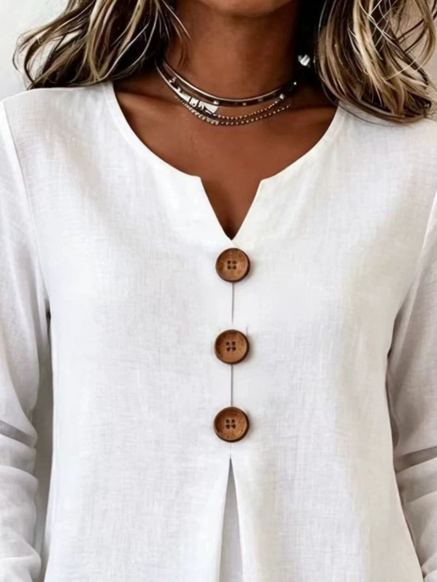 White blouse with hip-length and pullover