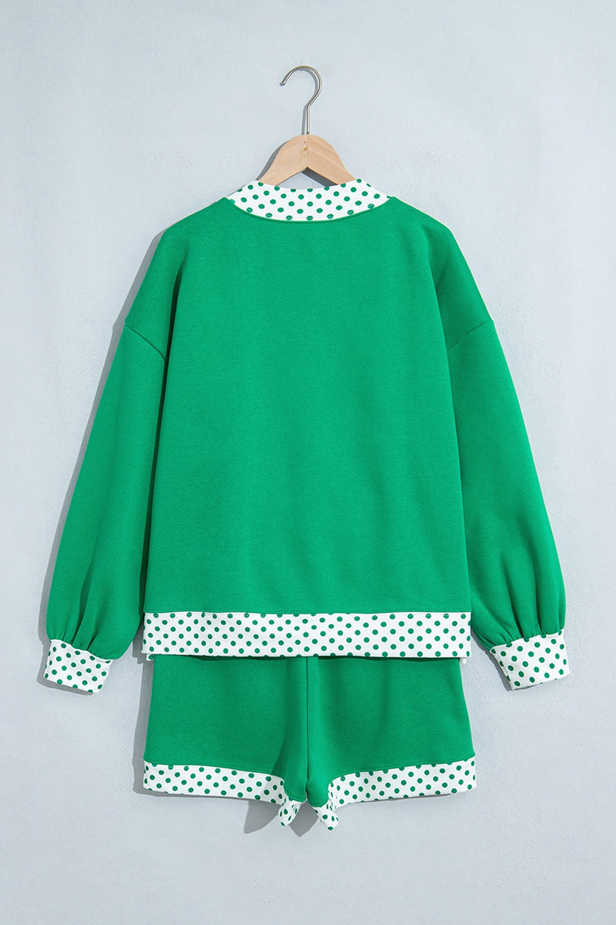 emerald green lounge set with mini and pullover