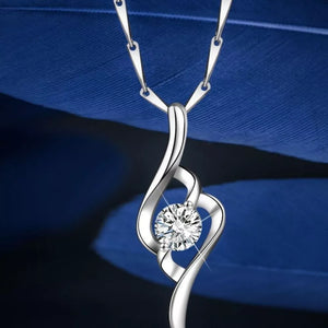 925 sterling silver,Moissanite Carat weight: 1ct Care instructions: Avoid wearin necklace in clear with straight silhouette