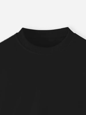 Black crew-neck sweatshirt for kids, comfortable cotton blend fabric