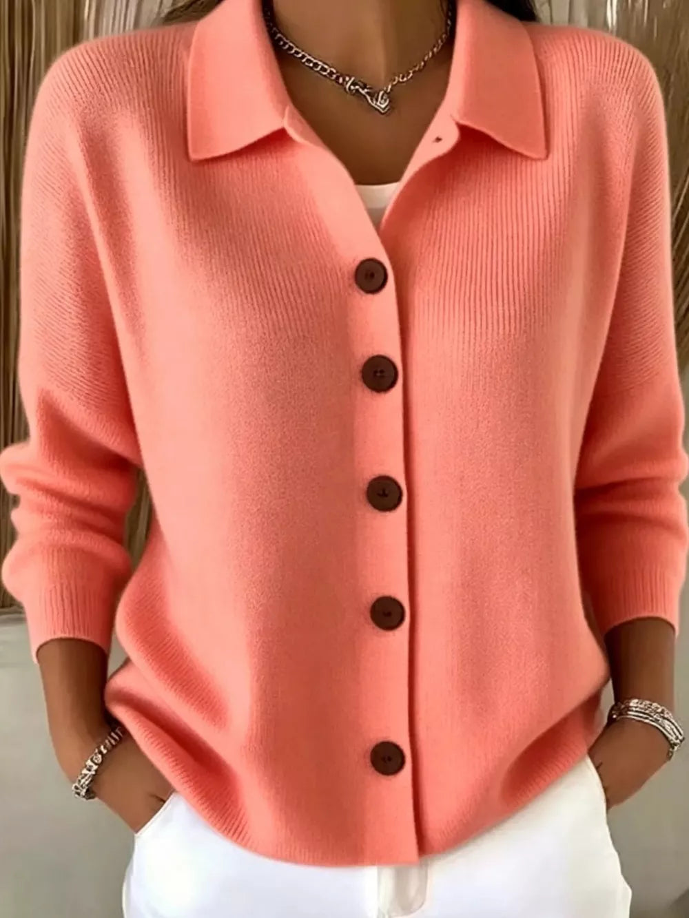 Black Button-up Long Sleeve Cardigan