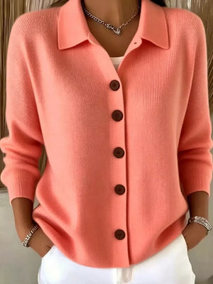 Black Button-up Long Sleeve Cardigan