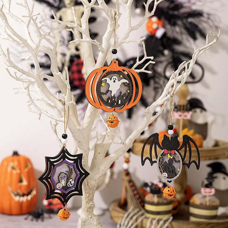 wood Imported Size &amp Hanging Ornament in white with straight silhouette