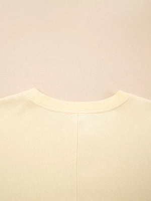 1 Faux Two Piece Patchwork Sweatshirt in Beige, 2 In 1 Faux Two Piece Patchwork Sweatshirt in 1 Faux Two Piece Patchwork