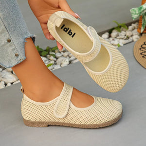 Round Toe Slip-ons in White with round toe