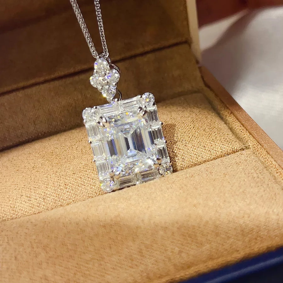 0.5 Carat Sterling Silver Geometric Necklace option 3