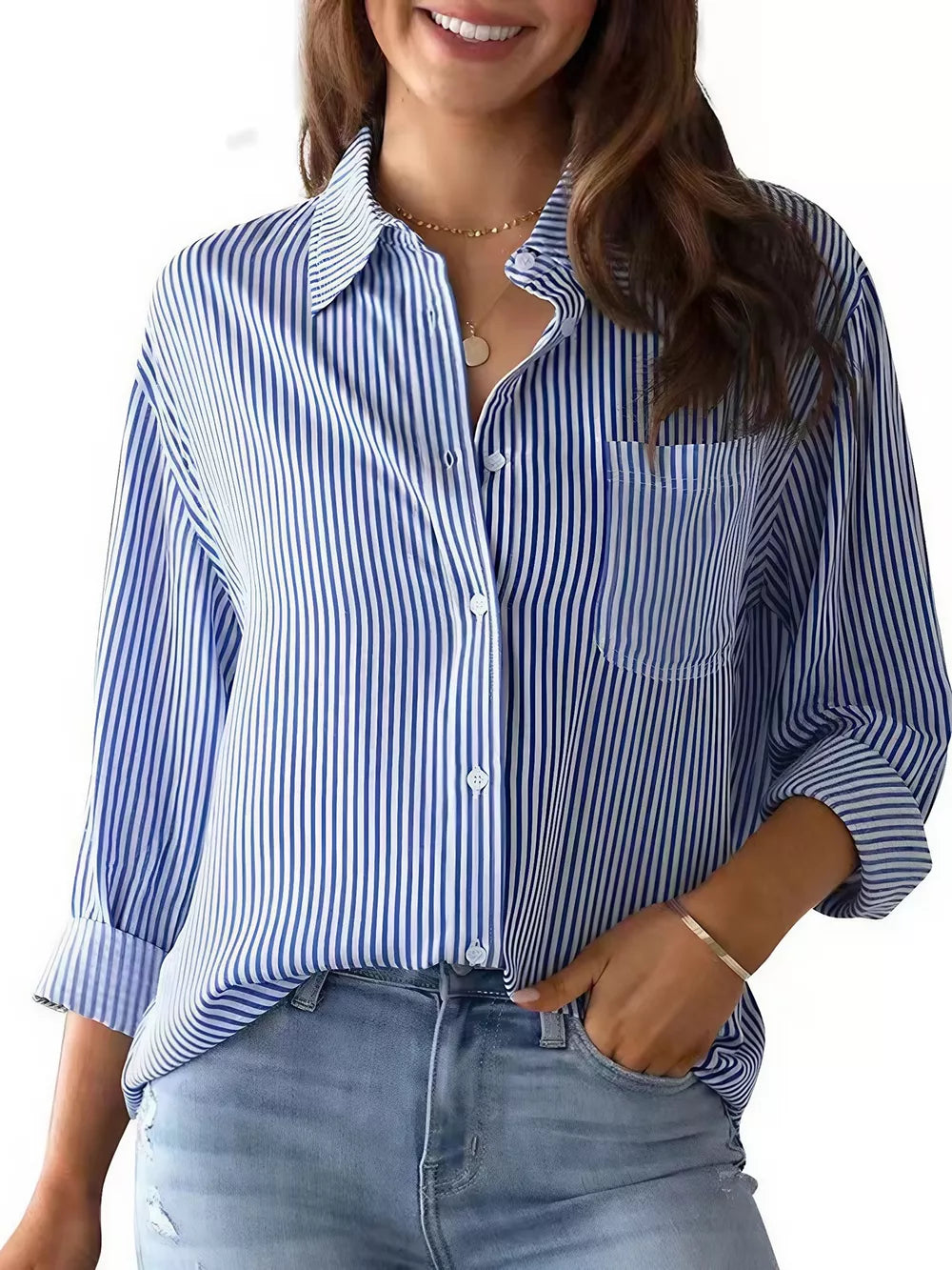 Black Classic Striped Button-down Shirt