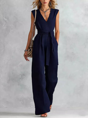 Copper Sleeveless Wide Leg Jumpsuit
