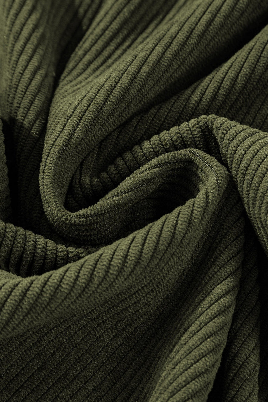 Brown Olive Corduroy Flared Leg Trousers