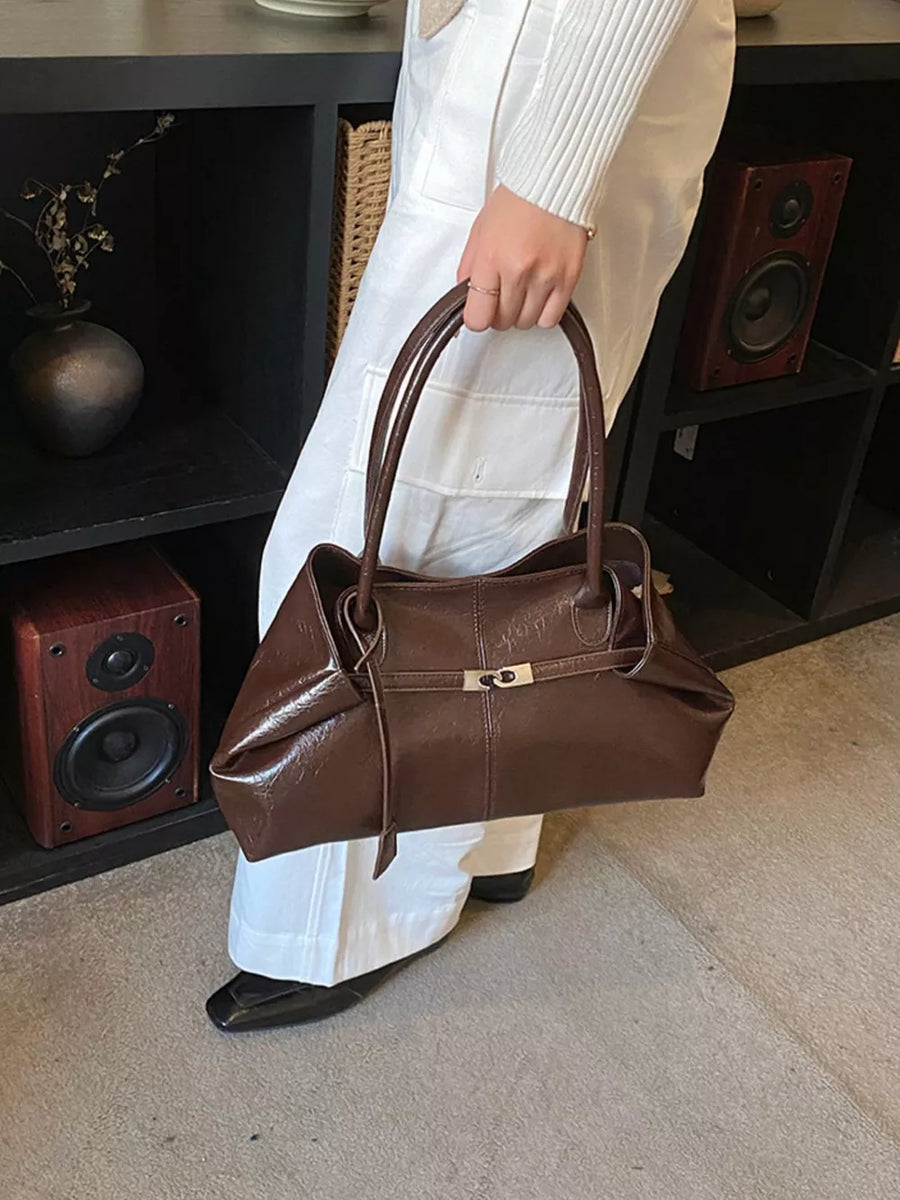Brown with Pu Leather Shoulder Bag