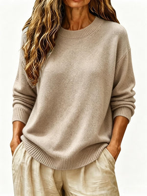 100% polyester Care instructions: Machine wash cold pullover sweater in Purple with loose silhouette