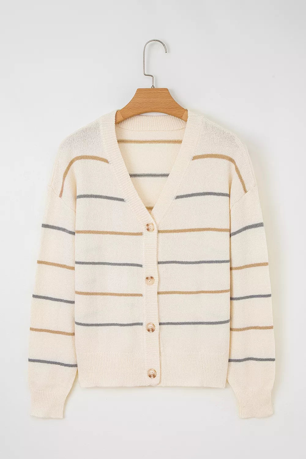 100% acrylic Care instructions: Machine wash cold cardigan in slate gray with relaxed silhouette