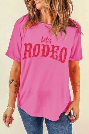 t-shirt in Fuchsia Pink with graphic-print and stretch