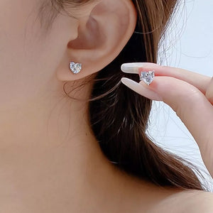 silver earrings with heart and not applicable