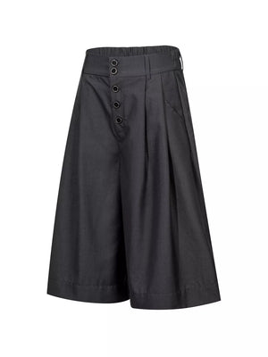 79% polyester, 21% viscose Care instructions: Machine wash cold capris in Gray with wide-leg silhouette