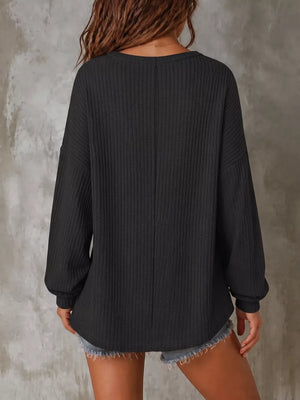 henley featuring waffle knit in Taupe with 100% polyester Care instructions: Machine wash cold texture