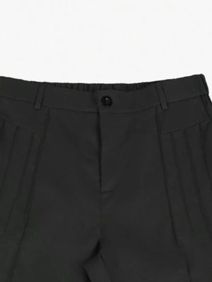 Men's Slim Fit Pleated Casual Pants Plus Size in Dark Gray
