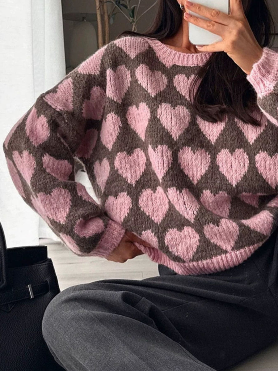 Khaki pullover sweater with hip-length and pullover