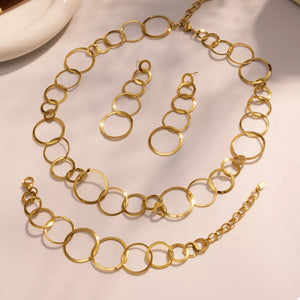 18k Gold-plated Chain Link Statement Necklace in gold with chain link