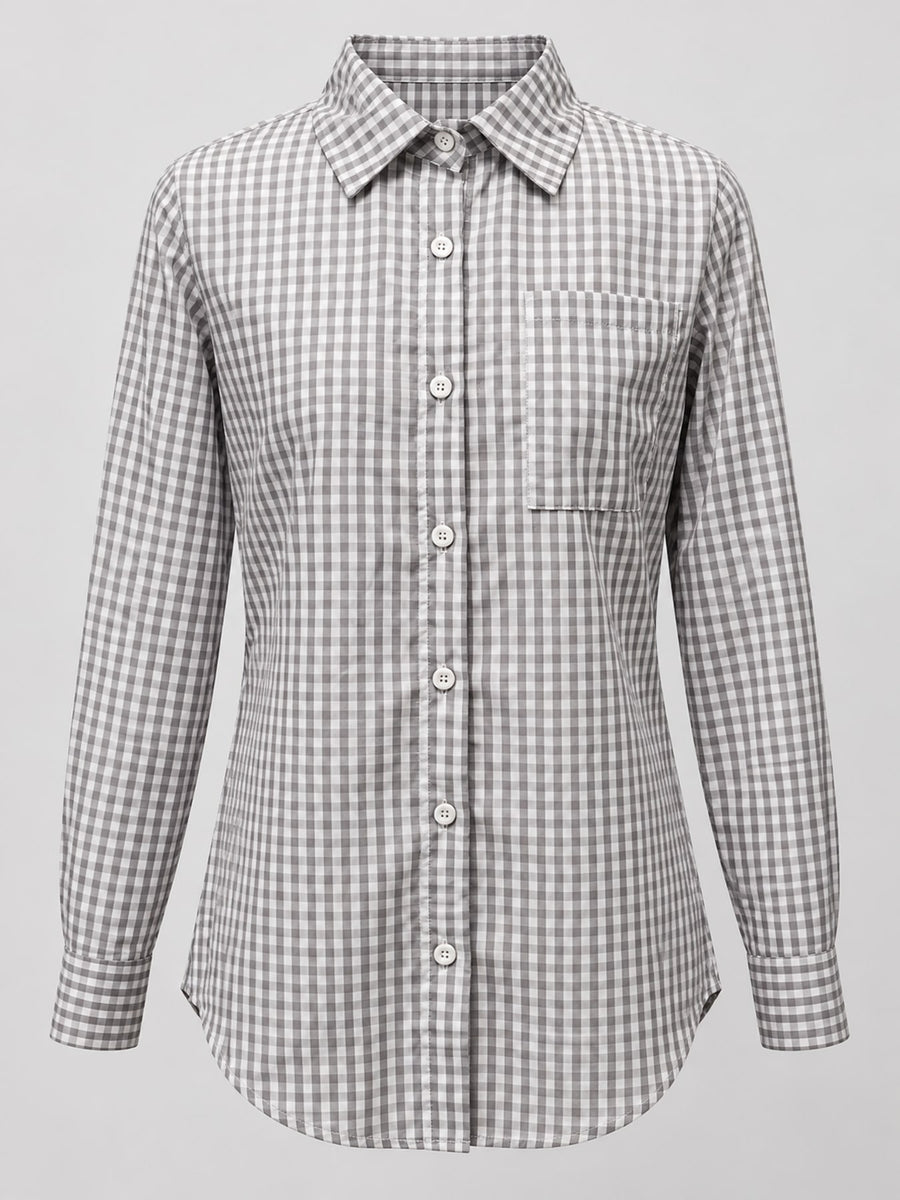 Plus Size Plaid Button-Down Shirt in Red