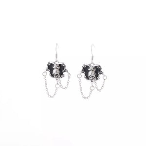 earrings in Silver with skull motif and skull motif
