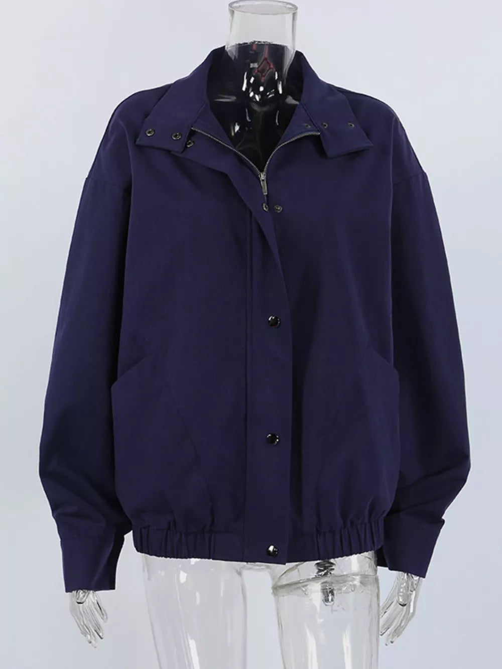 streetwear bomber jacket in Light Green with collared