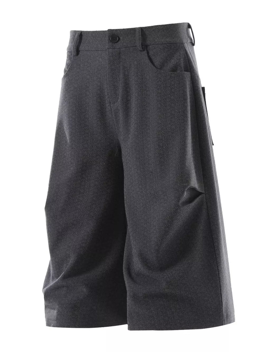 Black with Men's Wide Leg Capris in Black