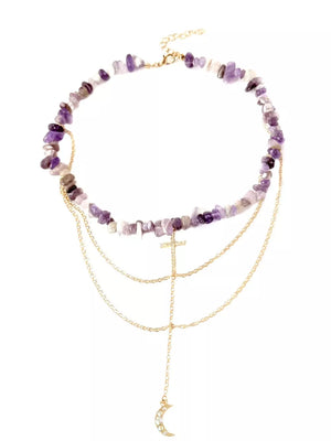 necklace in Lavender with layered and choker