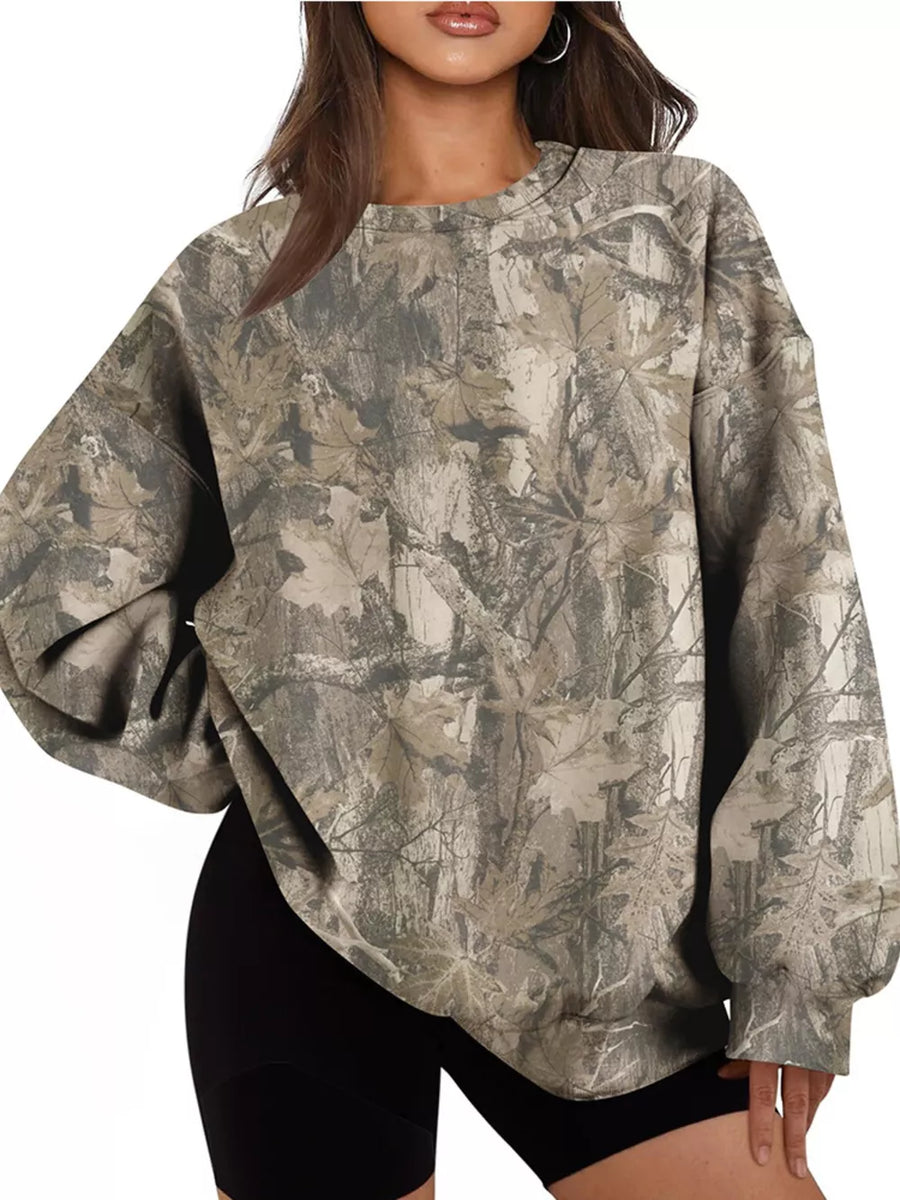 streetwear sweatshirt in Light Military Green with crew neck