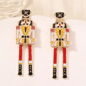 red earrings featuring 18K gold-plated and figural