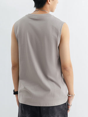 Black Men S Plus Size Cotton Tank Top