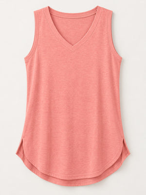 minimalist tank top in black with v-neck