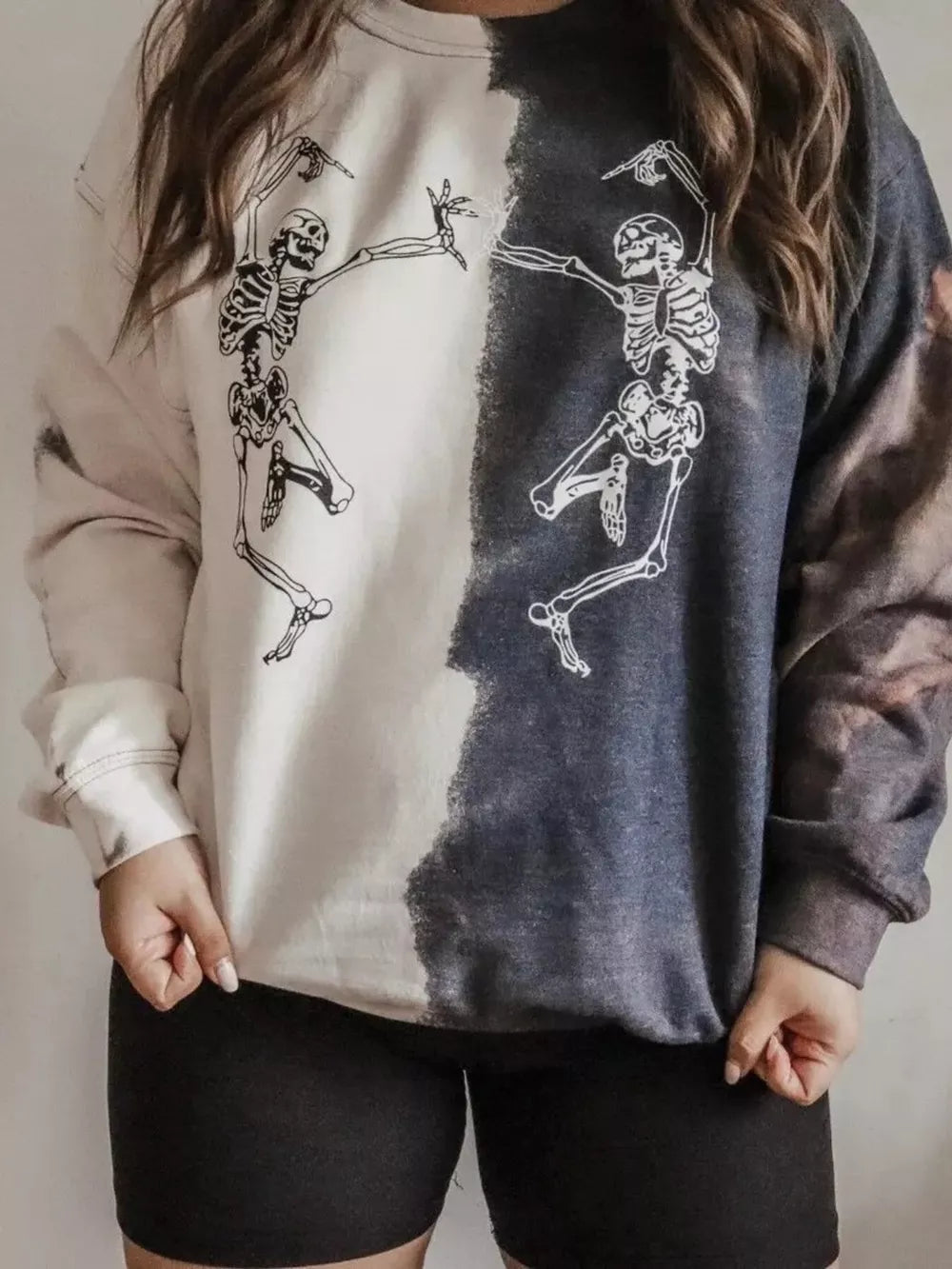 edgy sweatshirt in orange with crew neck