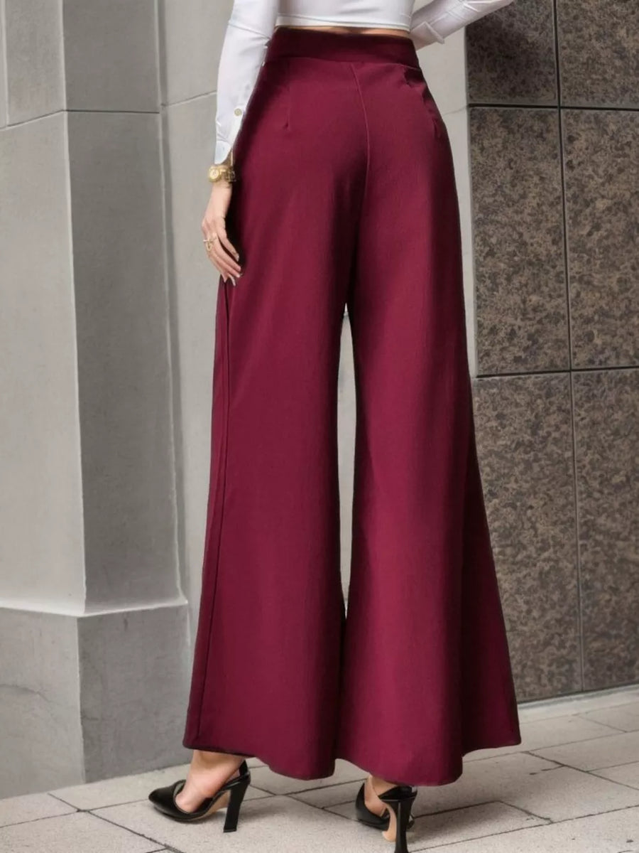 Black High-waisted Wide-leg Pants