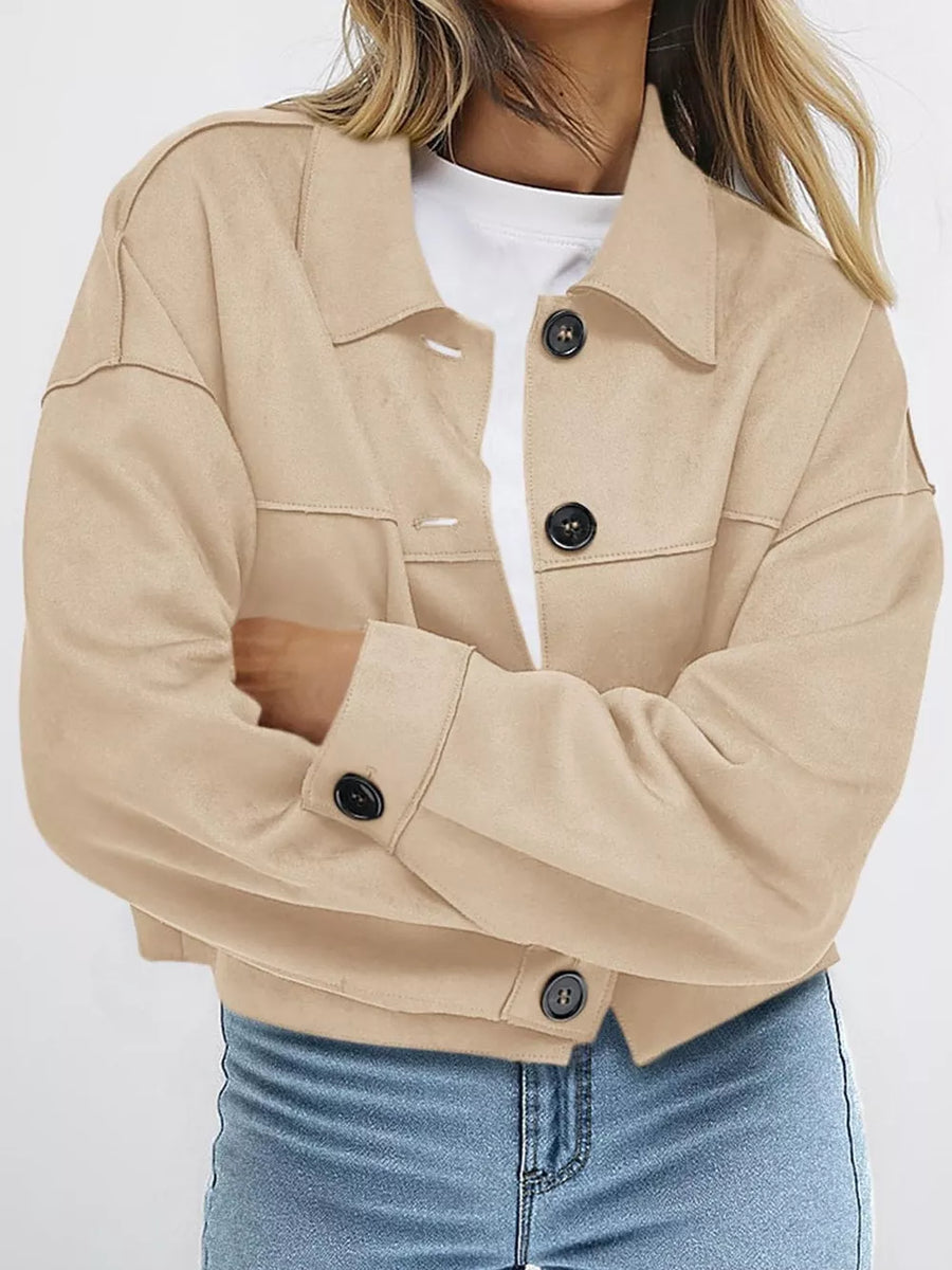 rust jacket with pocketed and long sleeve