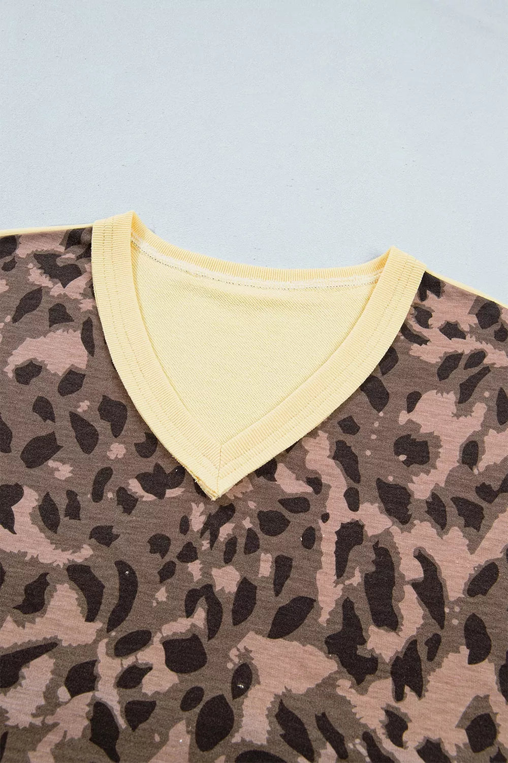 Leopard Print Long Sleeve V-neck Top & Pant Set option 7
