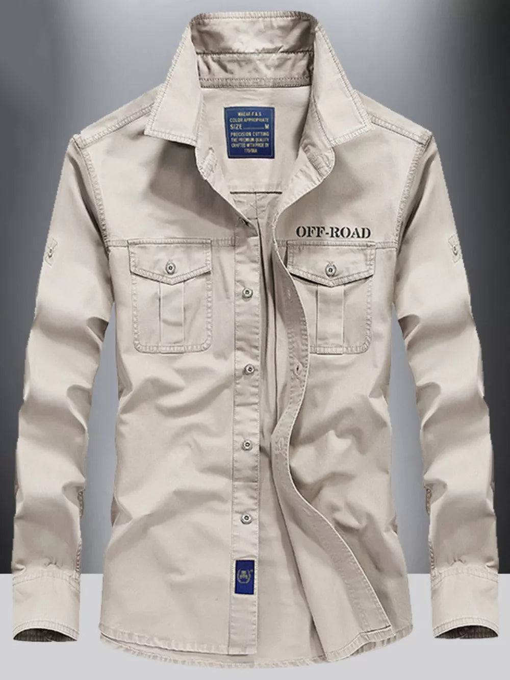 Men S Plus Size Button Up Long Sleeve in Rice White