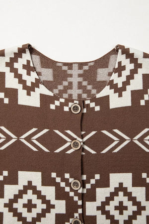 Western Geometric Sleeveless Knit Sweater Vest option 10