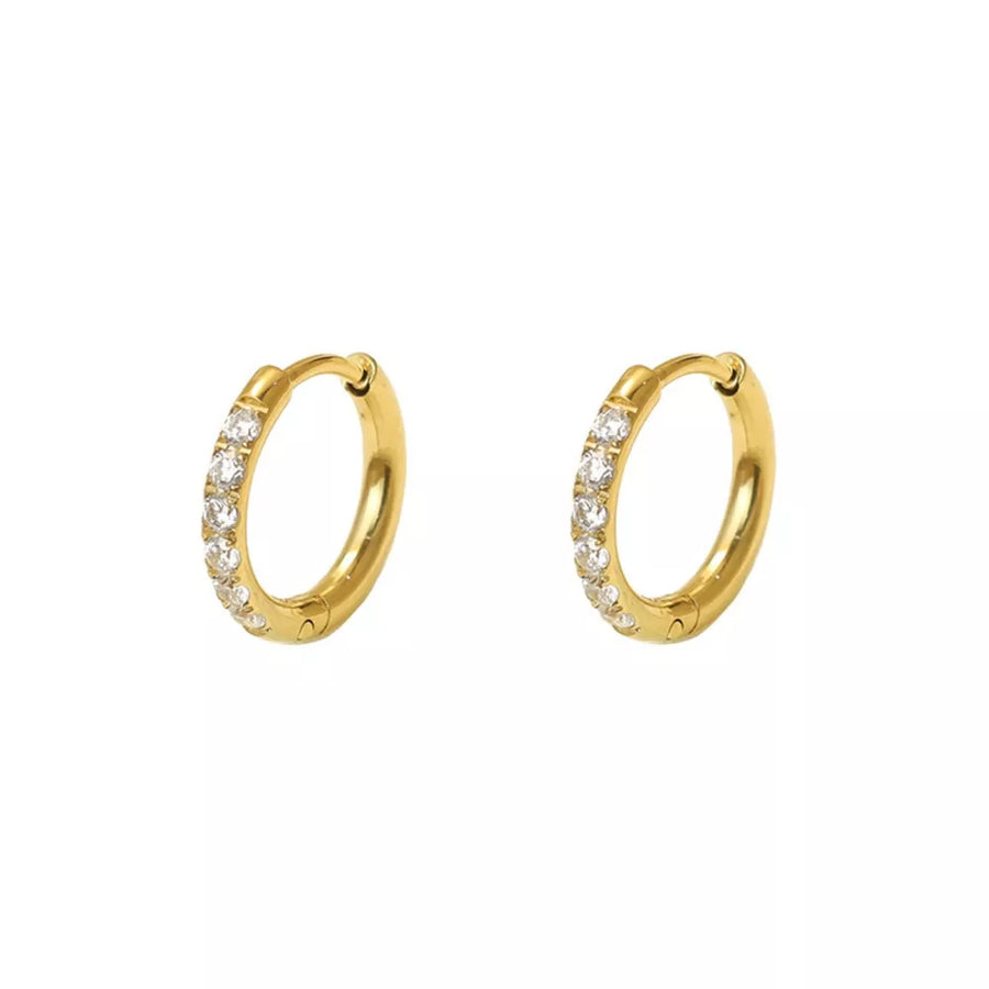earrings in Gold with zircon embellishment and mini