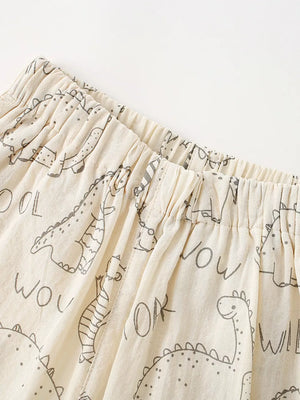 Children's Dinosaur Print Elastic Waist Pants option 3