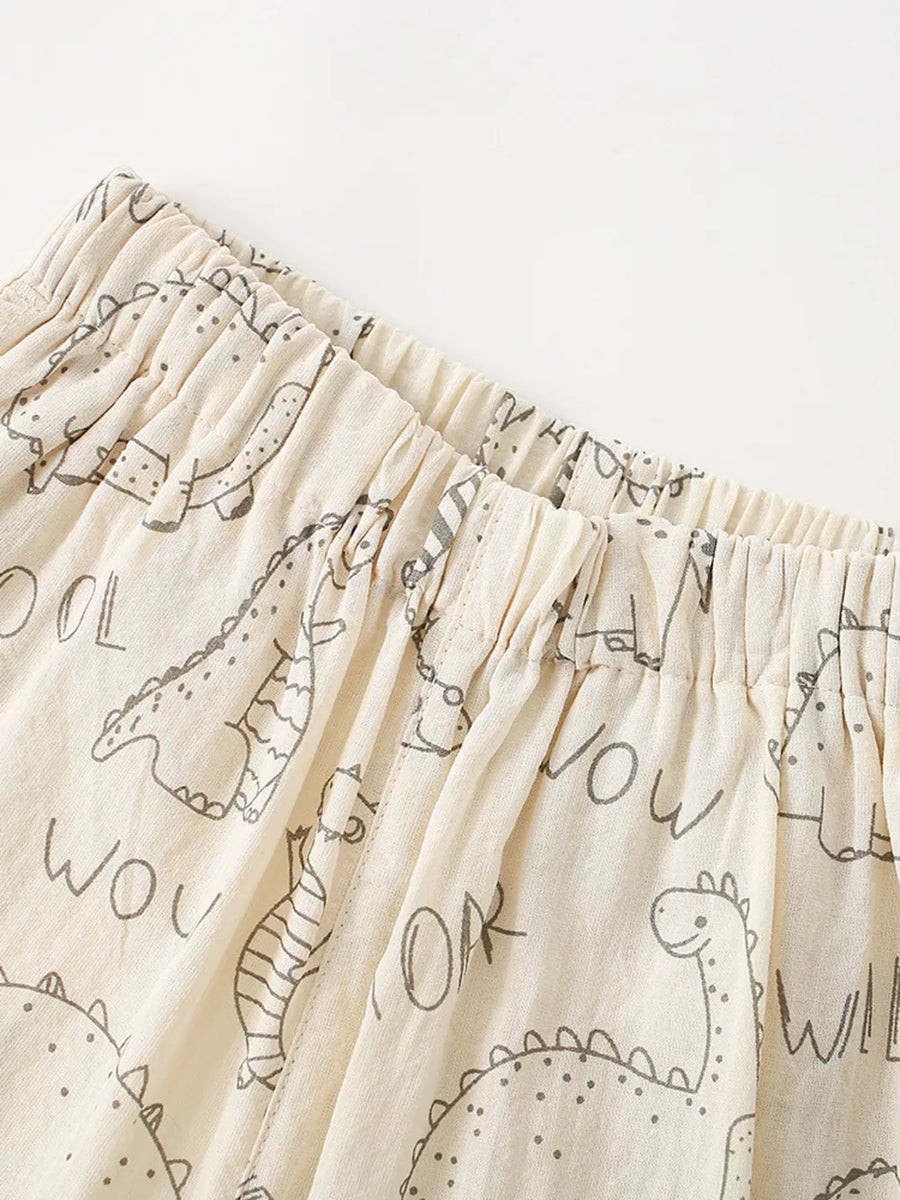 Children's Dinosaur Print Elastic Waist Pants option 3